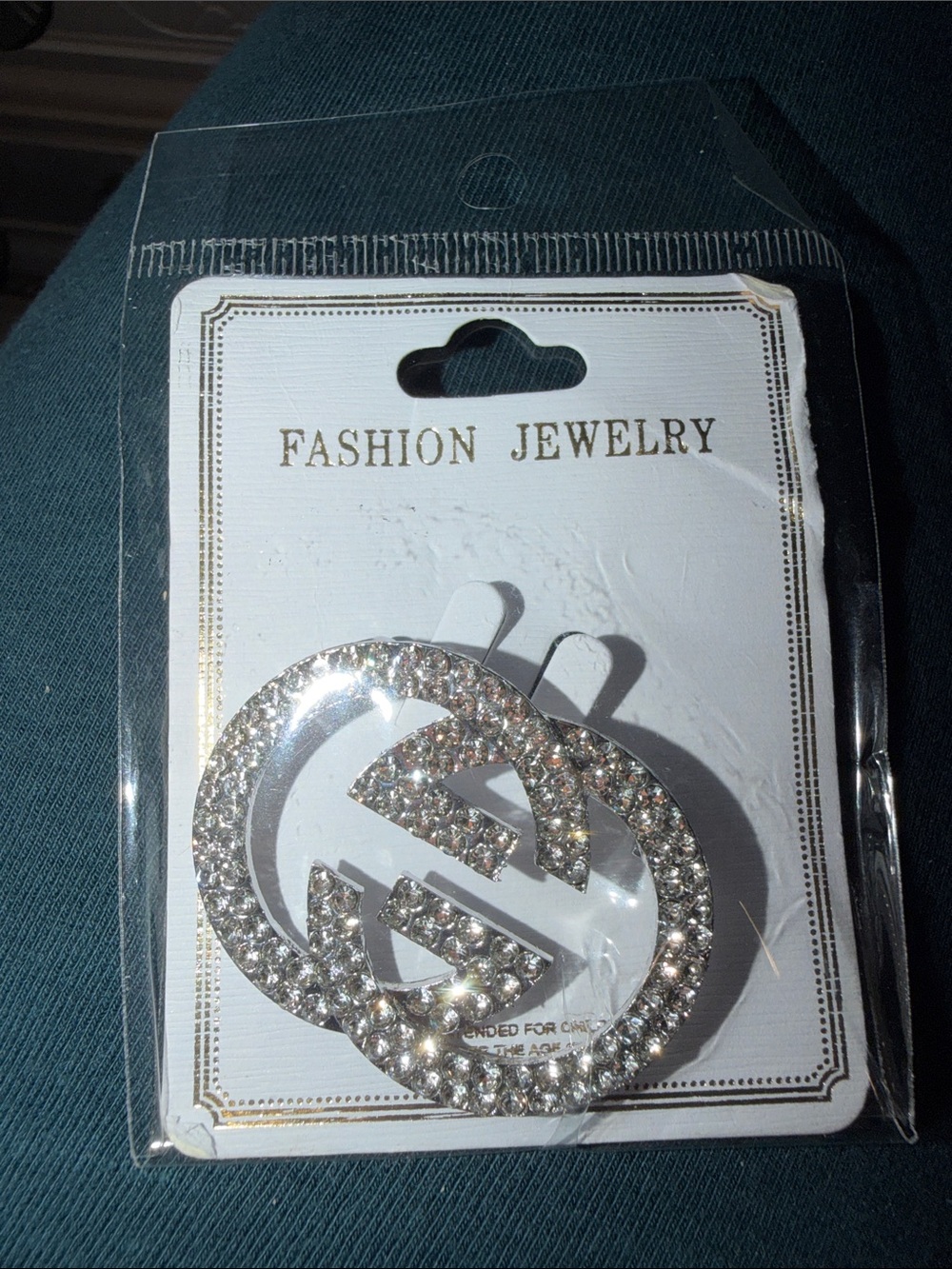 Silver-Toned Studded Statement Brooch Pin
